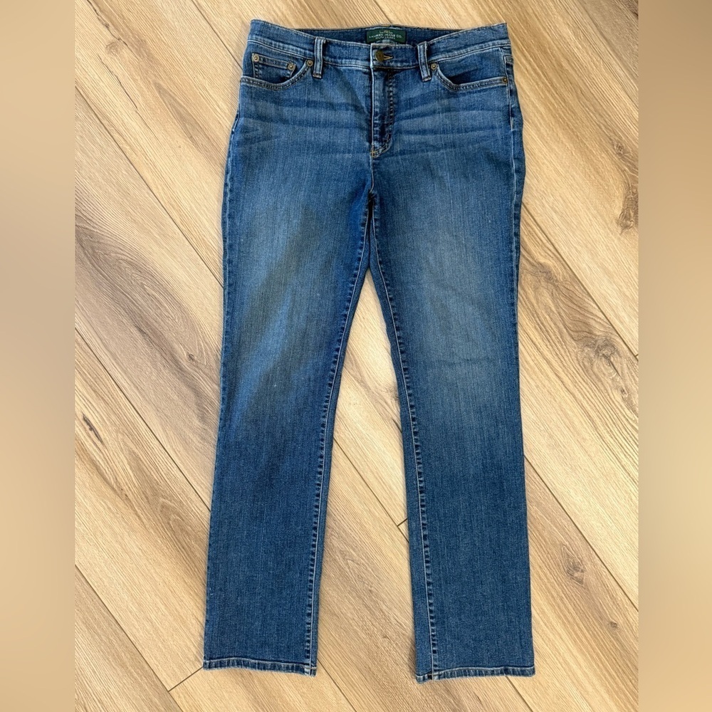 Ralph Lauren Womens Jeans Size 10 Blue Medium Wash Straight Leg Stretch Denim